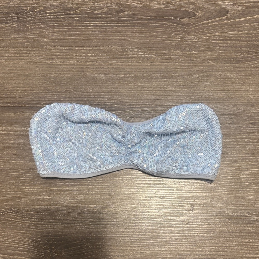 PINK Victoria's Secret Blue Sequin Bandeau